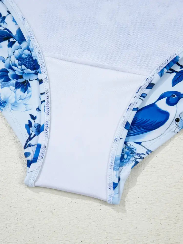 Cutout Ruffled Spaghetti Strap One-Piece Swimwear