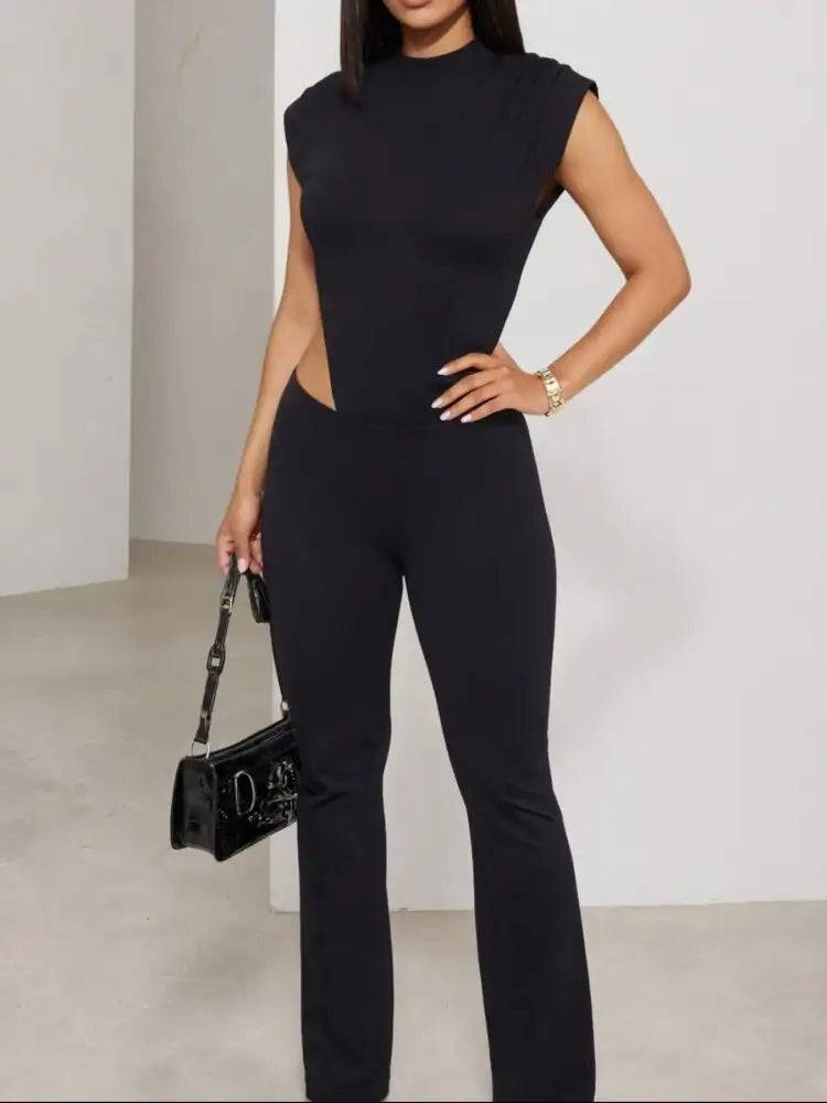 Cutout Sleeveless Bodysuit and Pants set