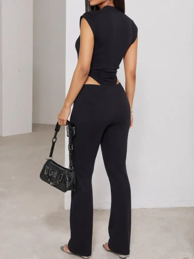Cutout Sleeveless Bodysuit and Pants set