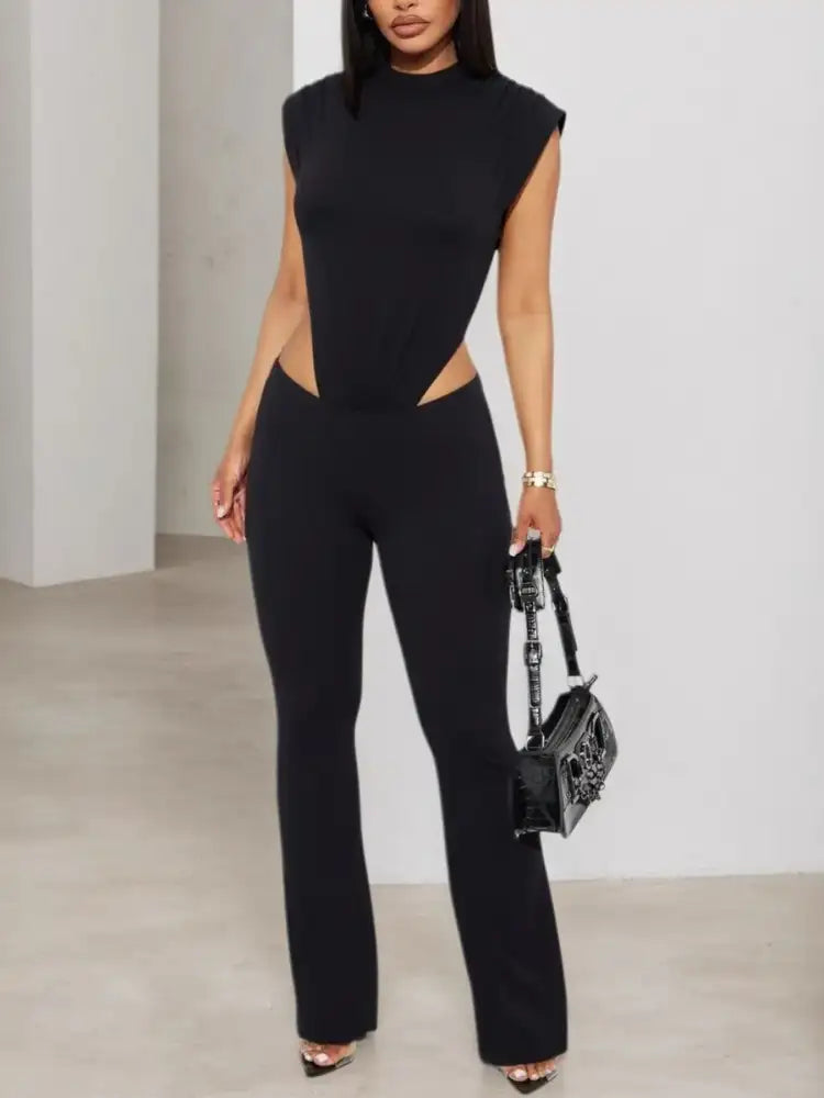 Cutout Sleeveless Bodysuit and Pants set