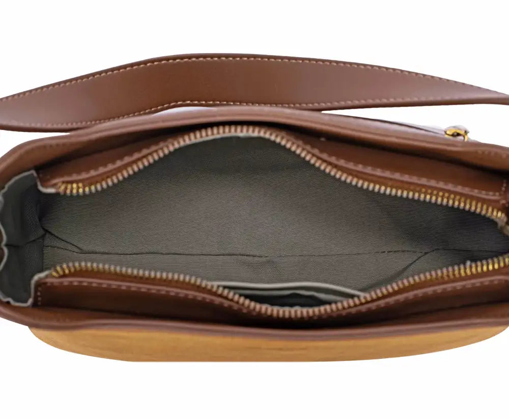 David Jones Two Tone Leather Shoulder Bag with Adjustable Strap