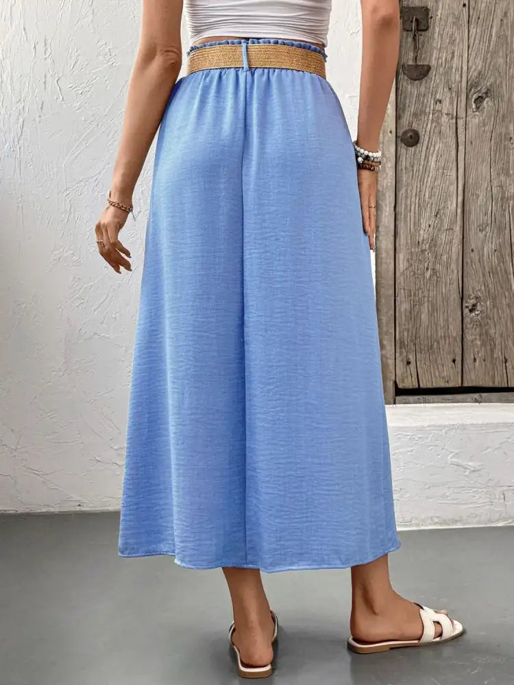 Decor Button Front Midi Skirt