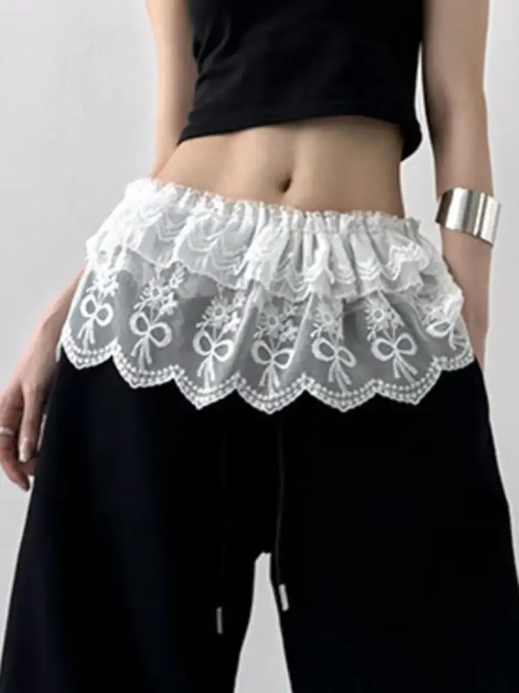 Decorative Lace Mini Skirt