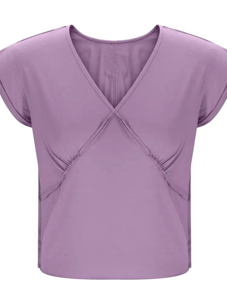 Deep V-Neck Cropped T-Shirt