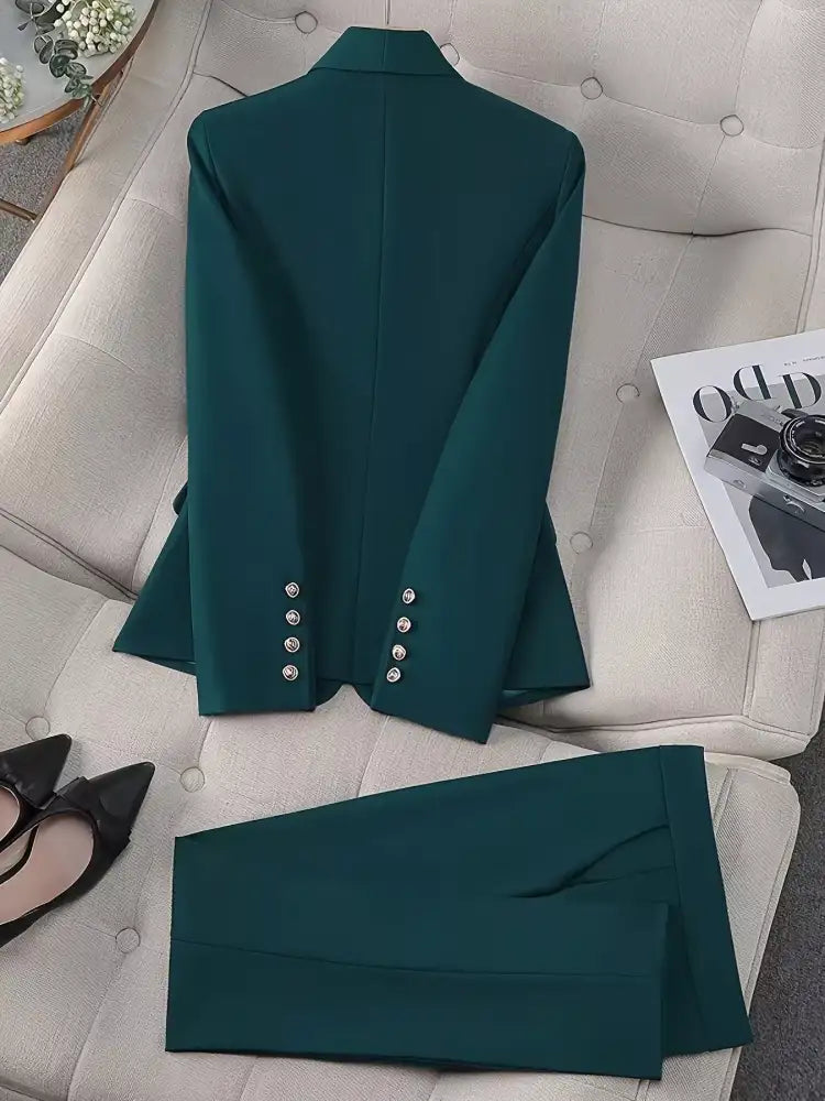 Double-Breasted Blazer & Pants Set