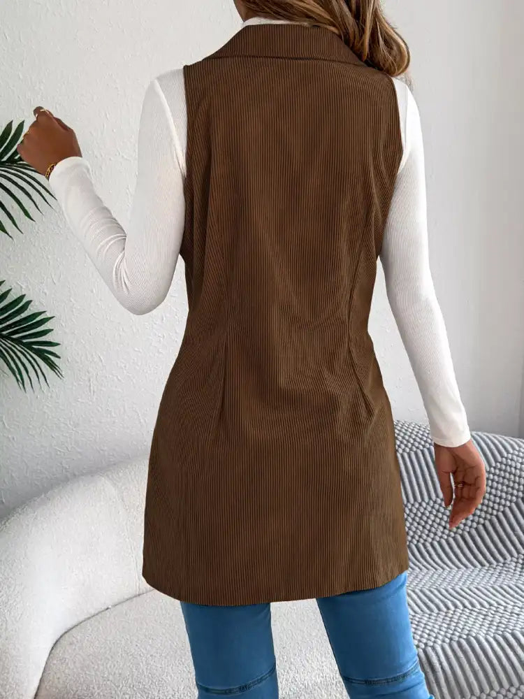 Double-Breasted Long Vest Coat