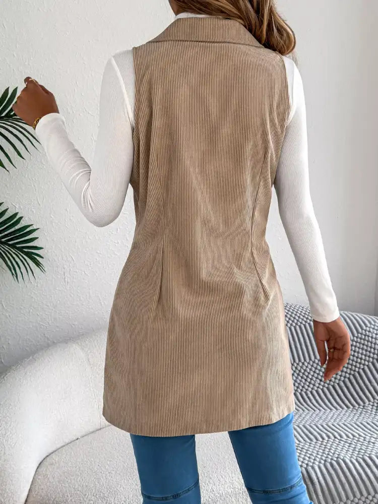 Double-Breasted Long Vest Coat