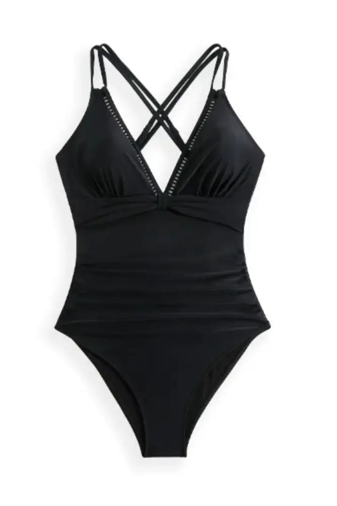 Double Spaghetti Strap One-Piece Swimwear