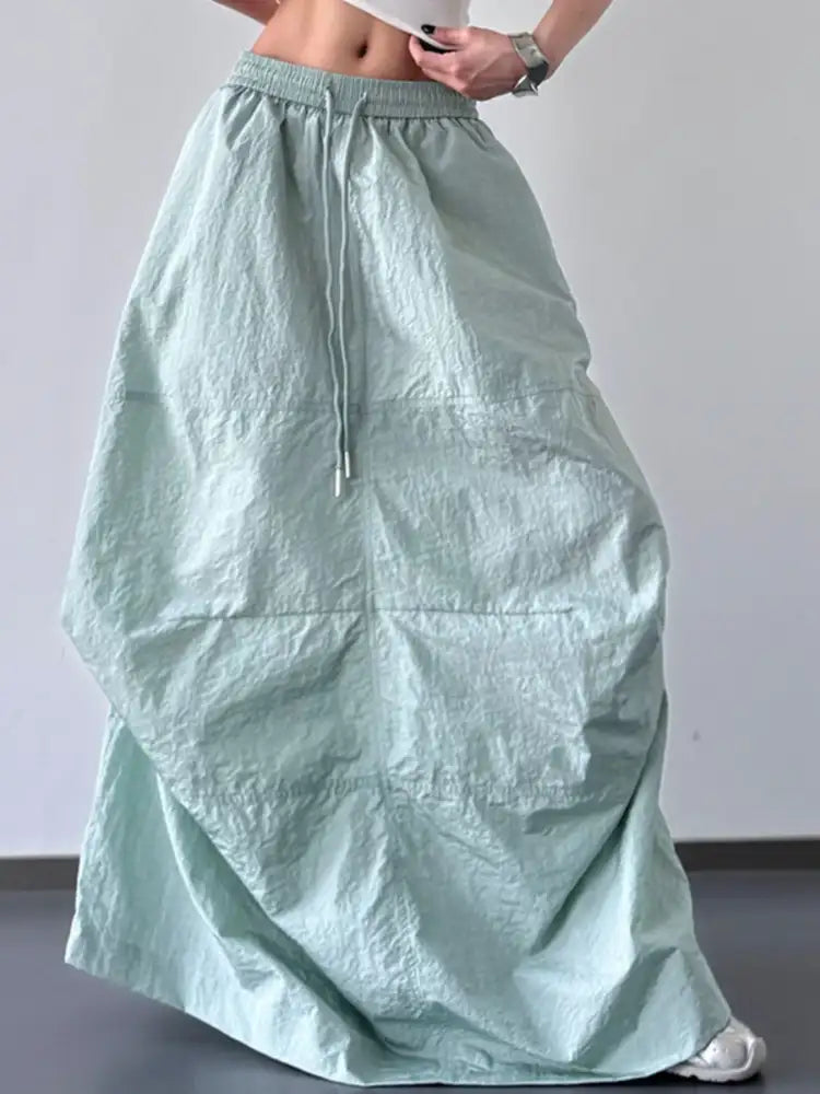 Drawstring Maxi Skirt