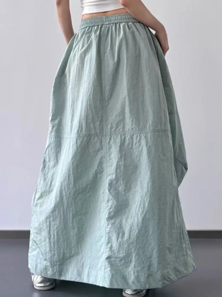 Drawstring Maxi Skirt