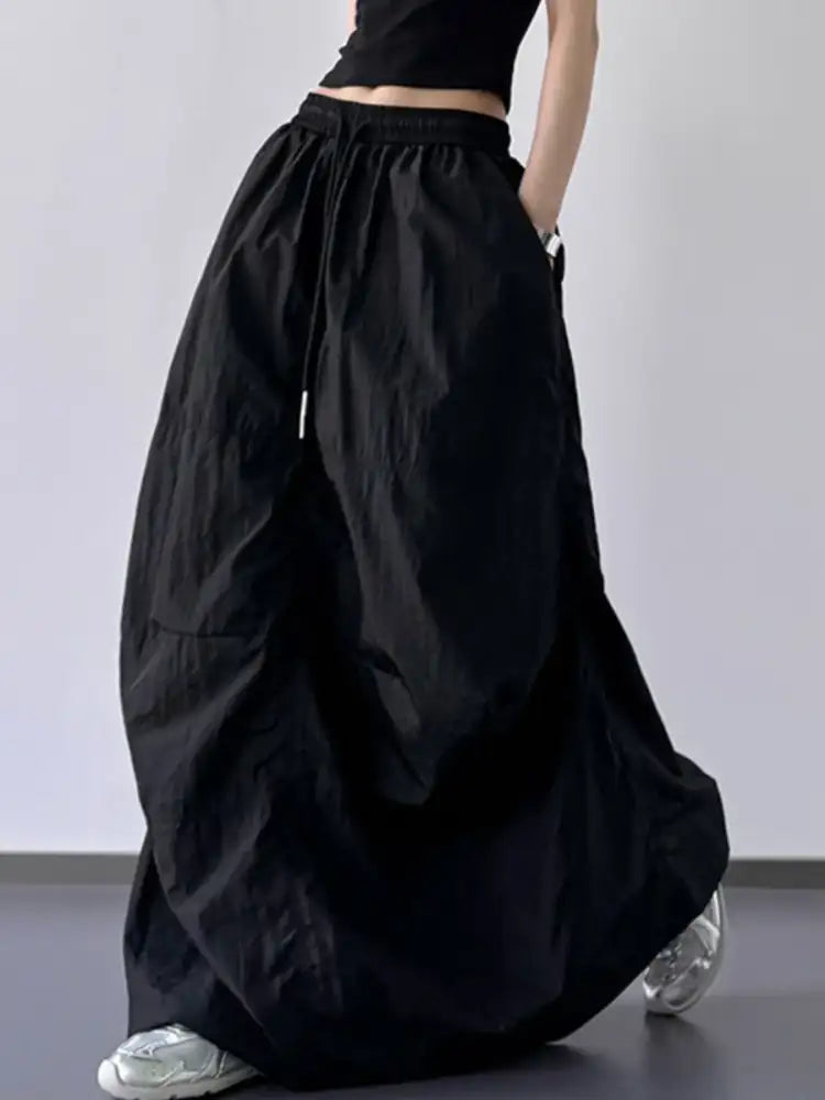 Drawstring Maxi Skirt