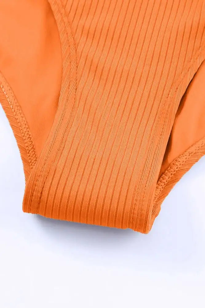 Drawstring Plunge One-Piece Swimwear