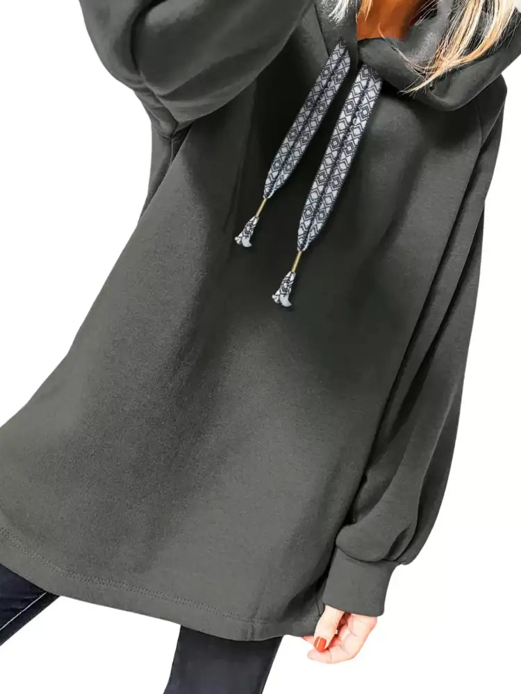 Drawstring Raglan Sleeve Hoodie