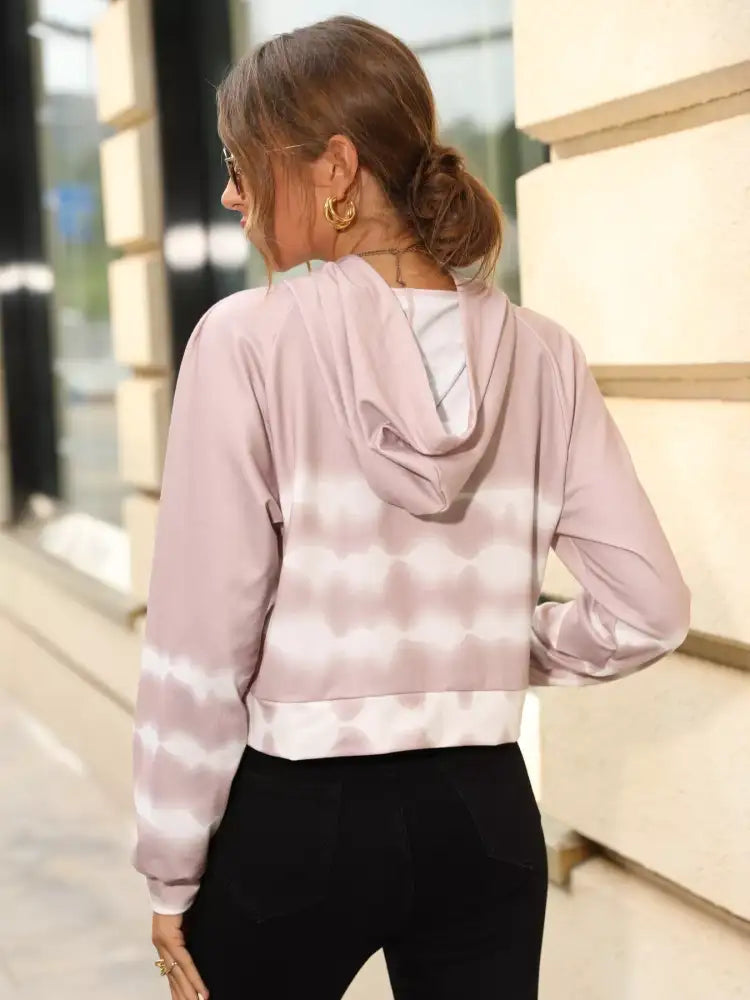 Drawstring Raglan Sleeve Hoodie