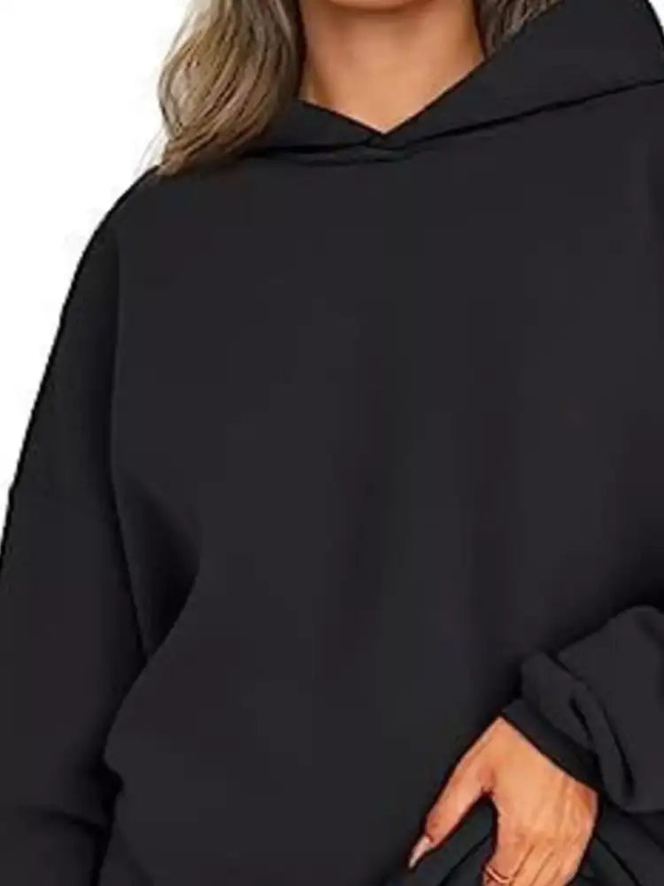 Drop Shoulder Long Sleeve Hoodie