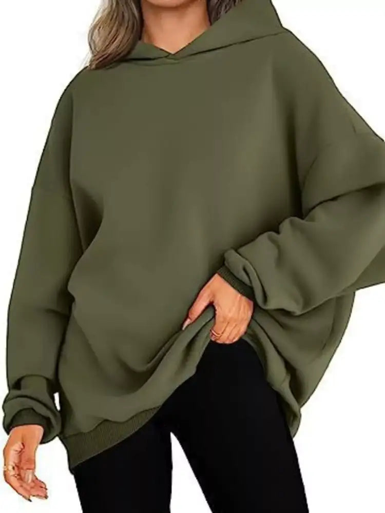 Drop Shoulder Long Sleeve Hoodie