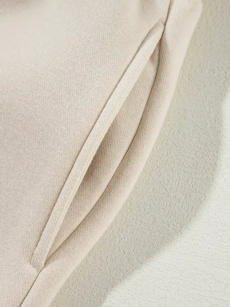 Drop Shoulder Zip Up Jacket and Drawstring Pants Active 2pcs Set