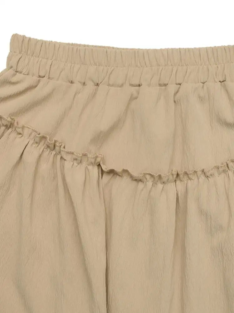 Elastic Waist Layered Skirt