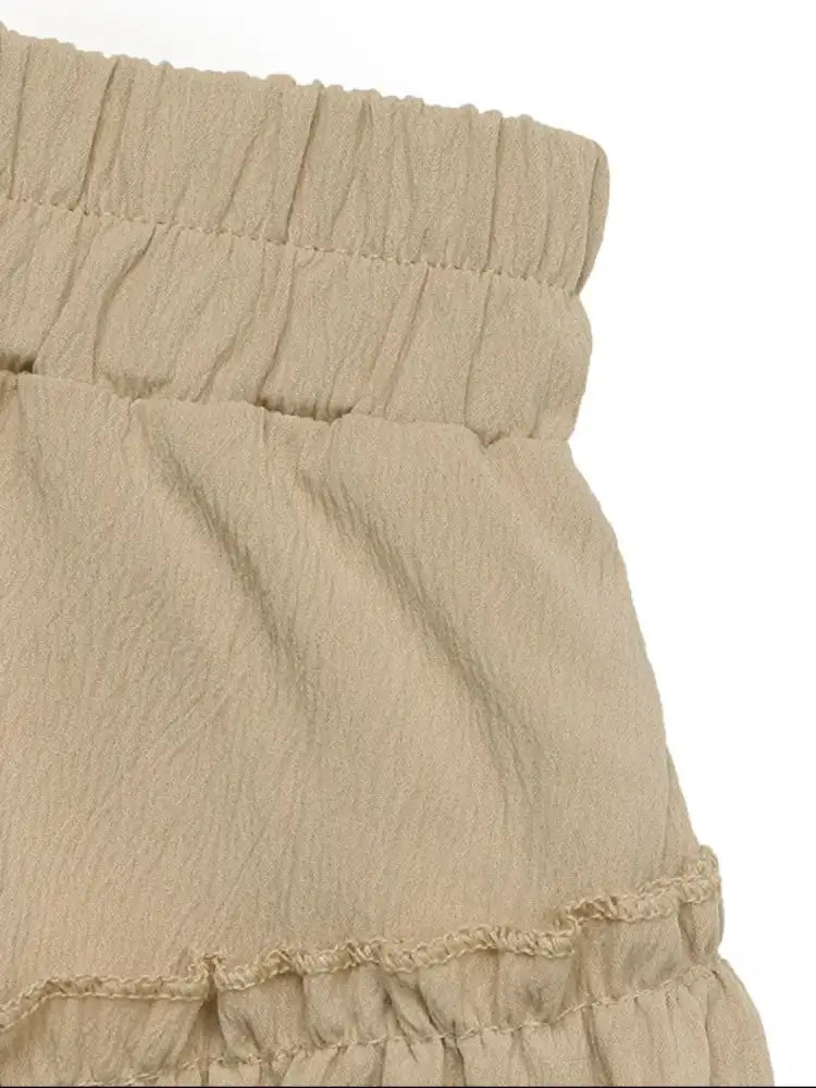 Elastic Waist Layered Skirt