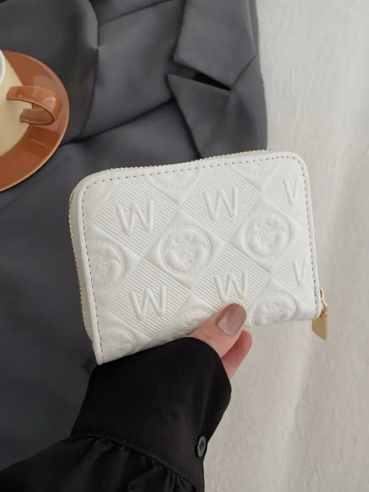 Embossed Zip Mini Wallet