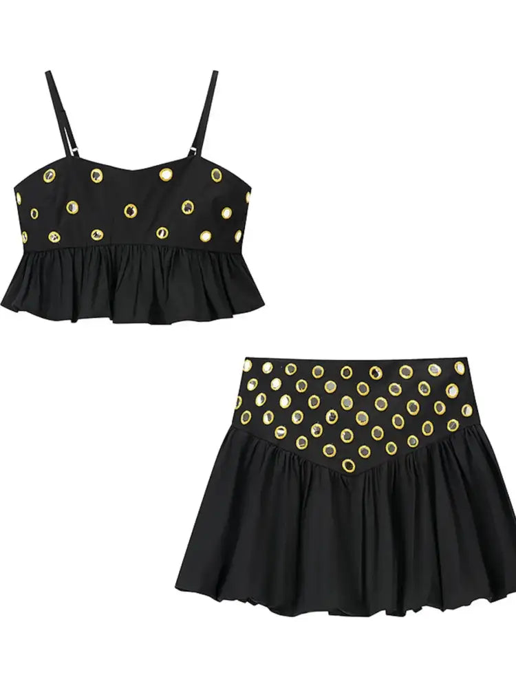 Eyelet Cami and Bubble Skirt Set