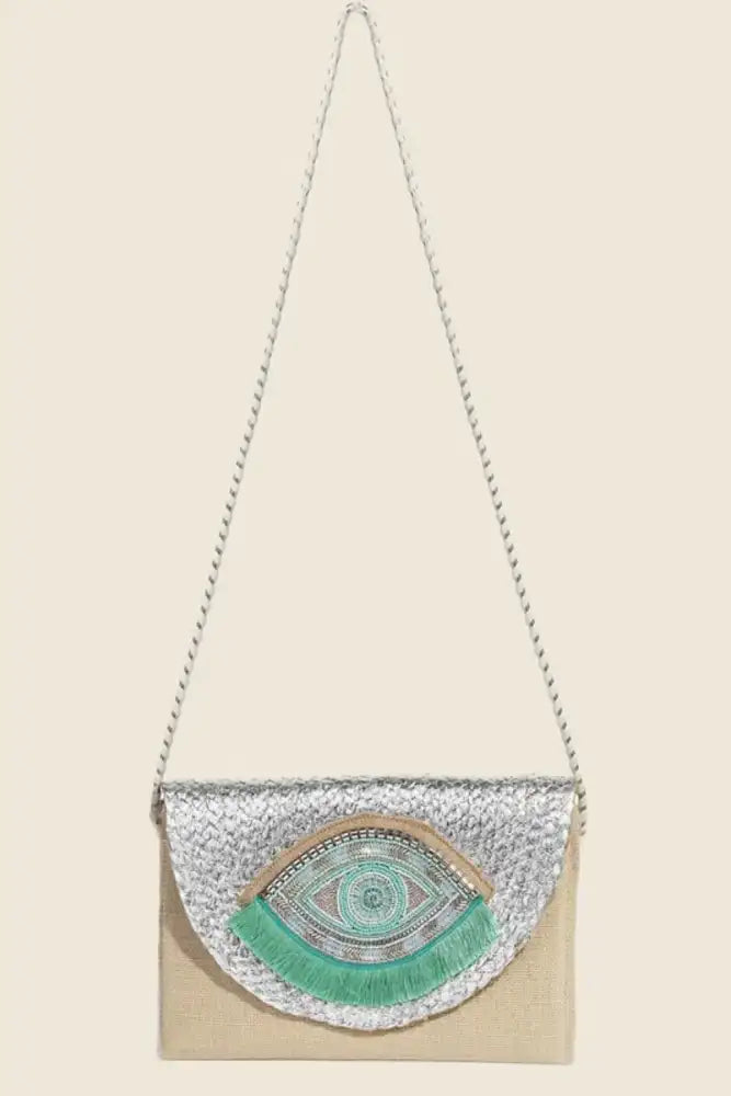 Fame Boho Beaded Eye Pattern Envelope Bag