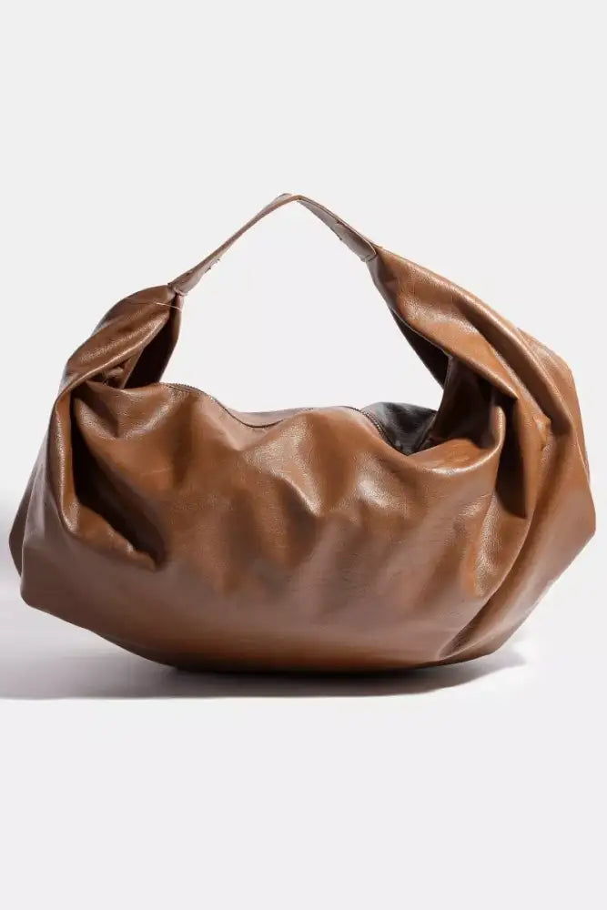 Fame Simple Faux Leather Hobo Shoulder Bag