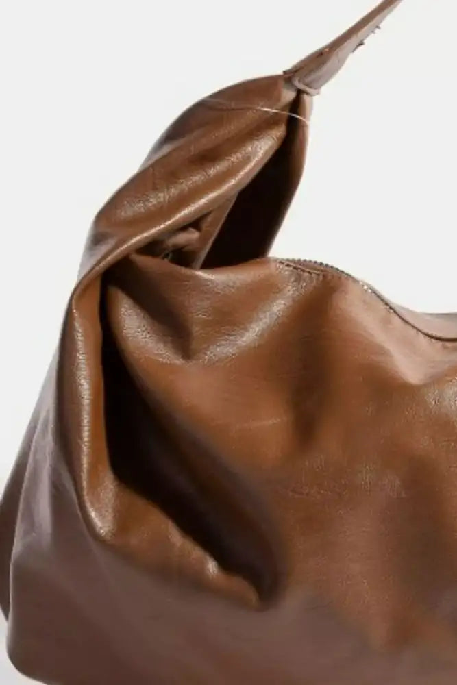 Fame Simple Faux Leather Hobo Shoulder Bag