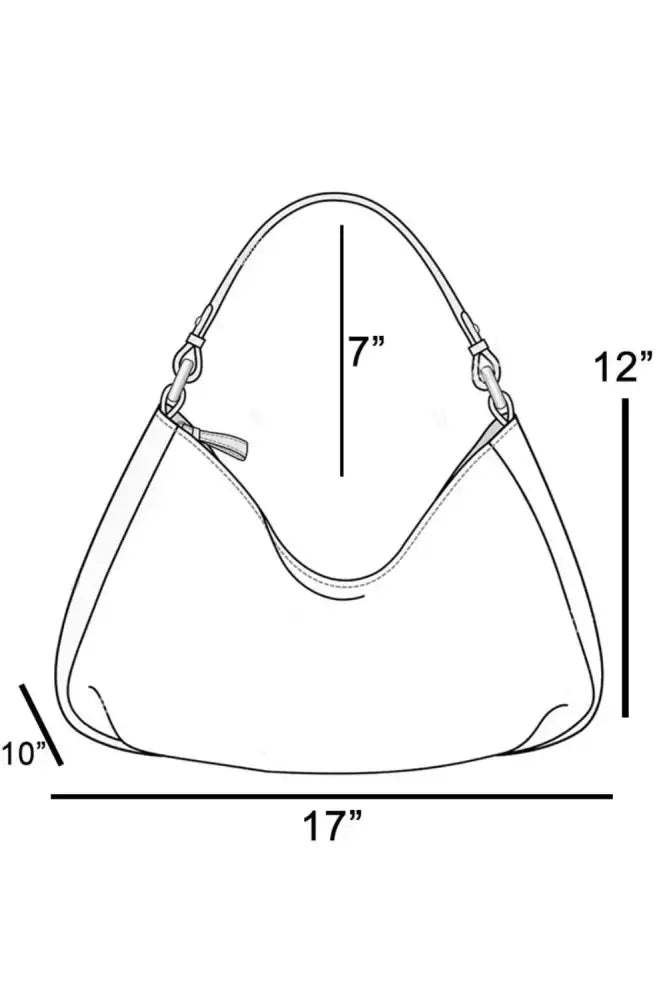 Fame Simple Faux Leather Hobo Shoulder Bag