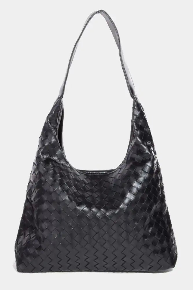 Fame Woven Faux Leather Tote Bag