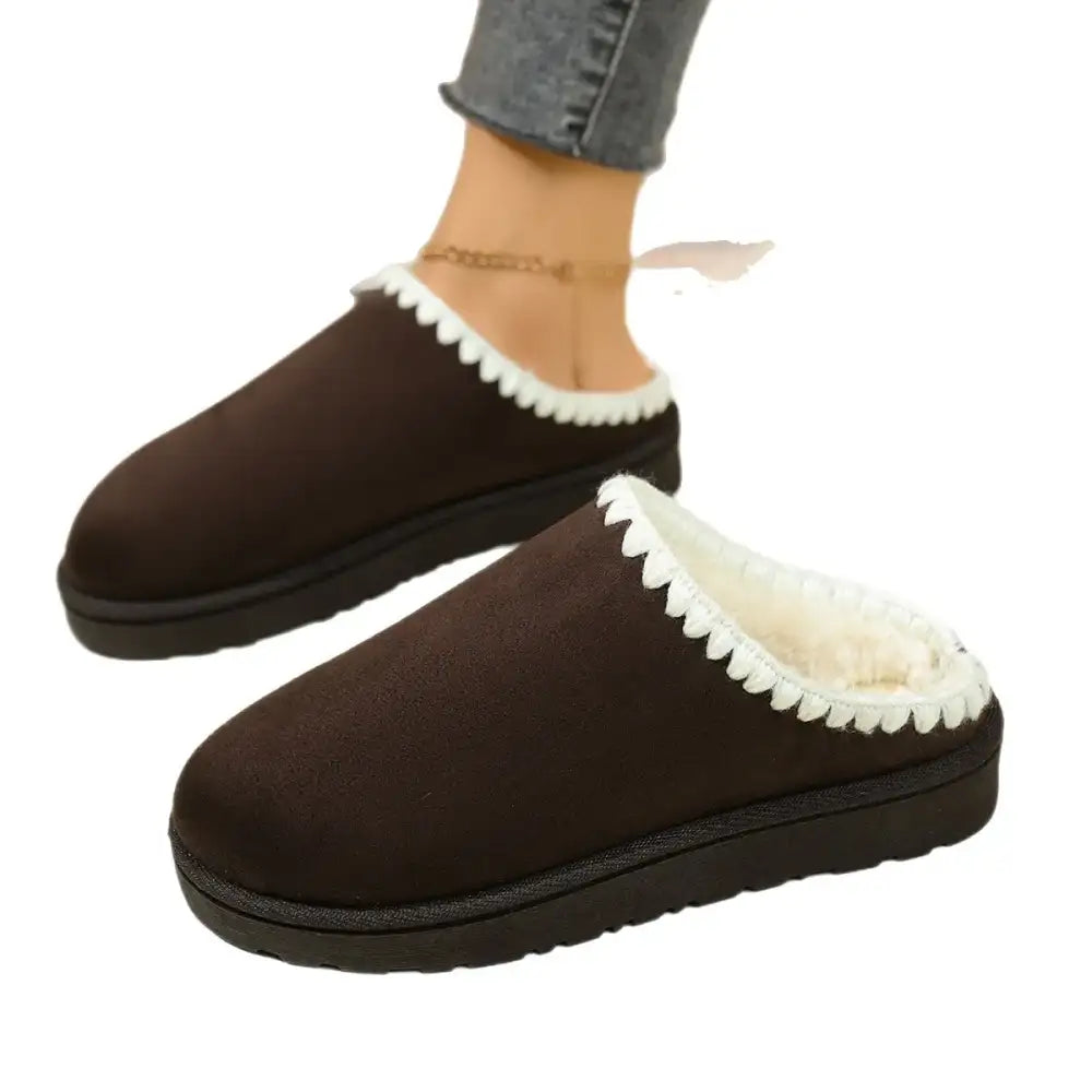 Fleece Lined Round Toe Slippers