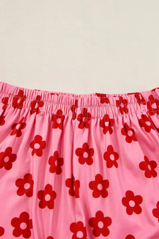 Floral Cropped Tee and Shorts Lounge Set