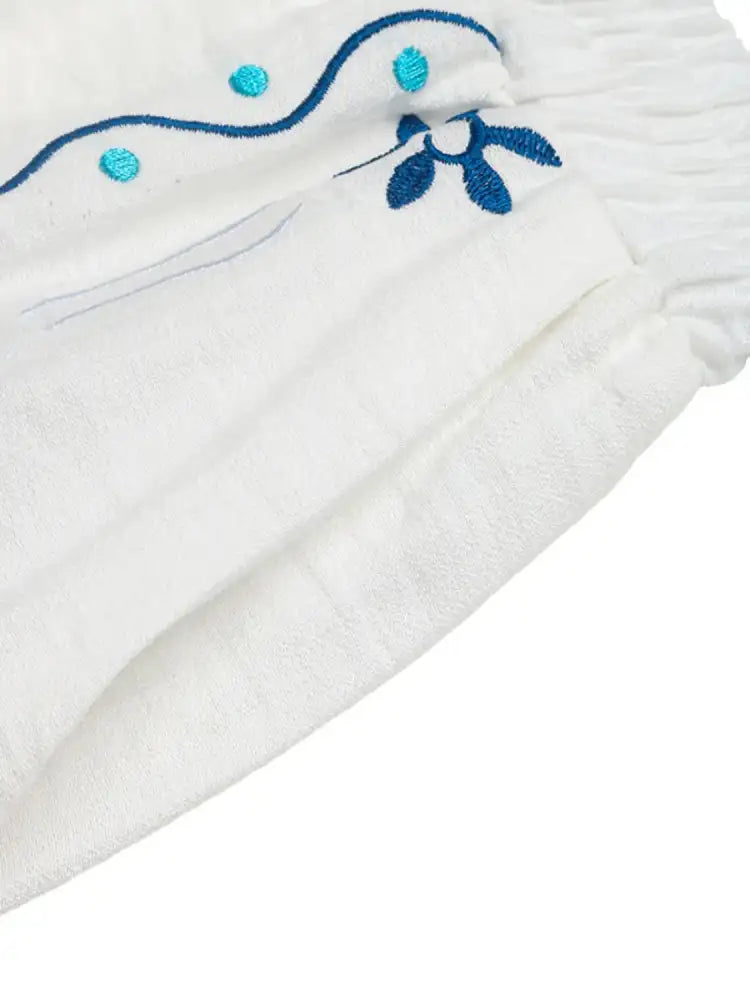 Floral Embroidered Vest and Shorts Set