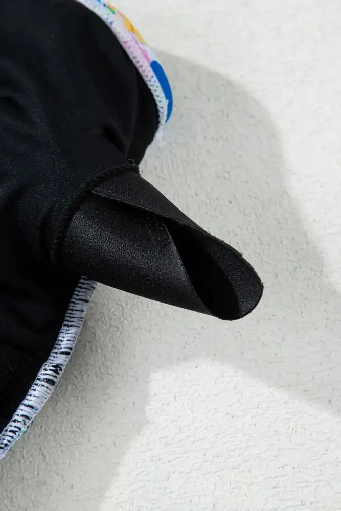 Floral Gingham Halter Neck Drawstring One Piece Swimwear