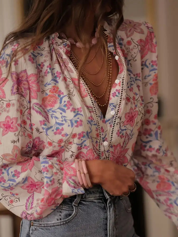 Floral Print Button Up Shirt