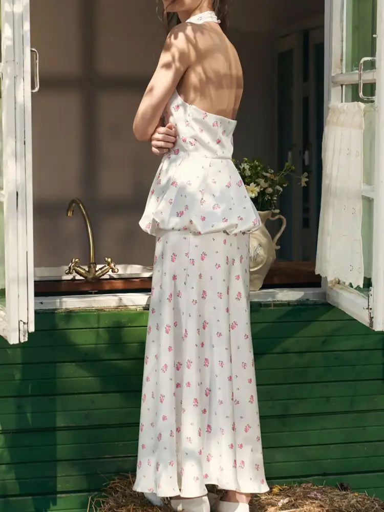 Floral Print Cami and Skirt Set