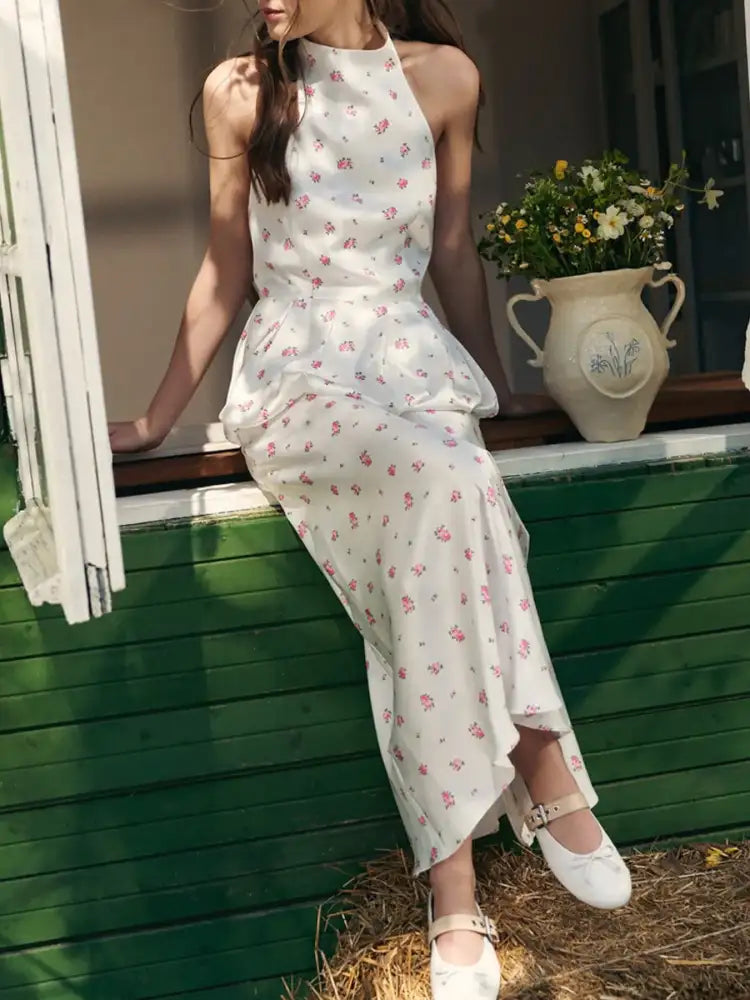 Floral Print Cami and Skirt Set