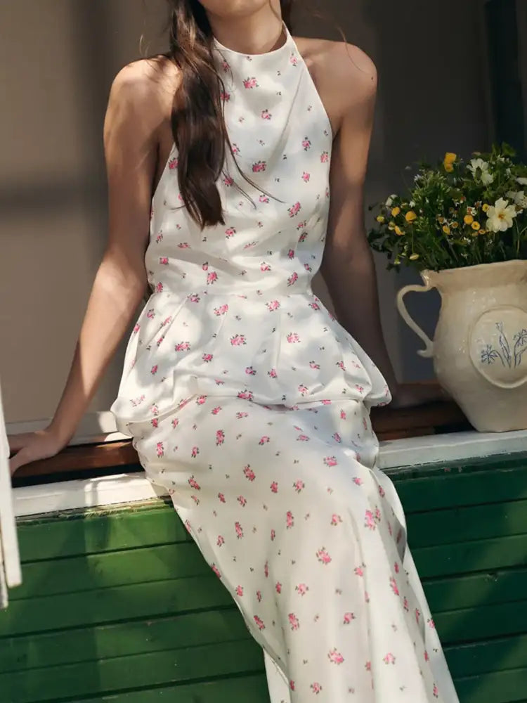 Floral Print Cami and Skirt Set