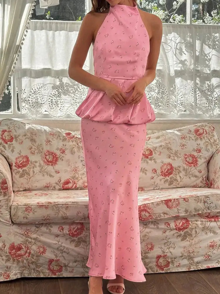 Floral Print Cami and Skirt Set