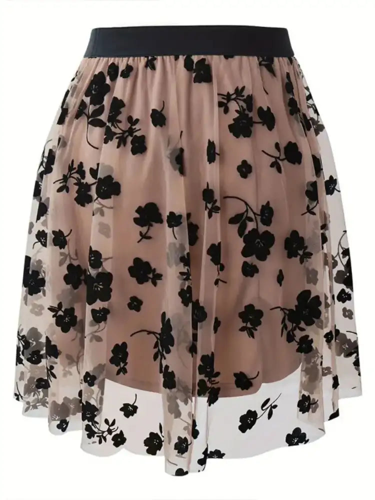 Floral Print High Waist Mini Skirt
