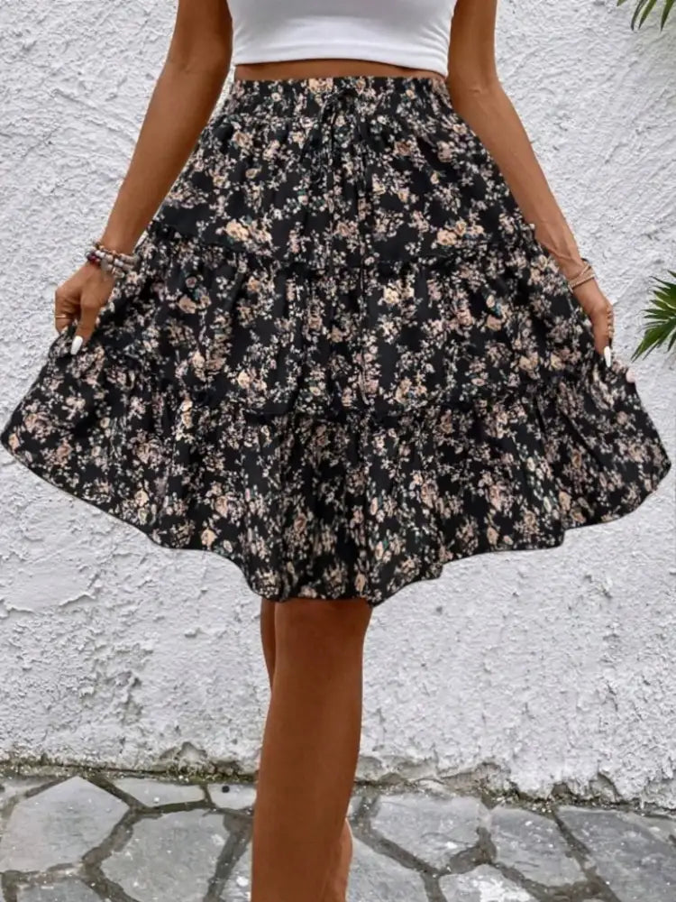 Floral Print Midi Skirt