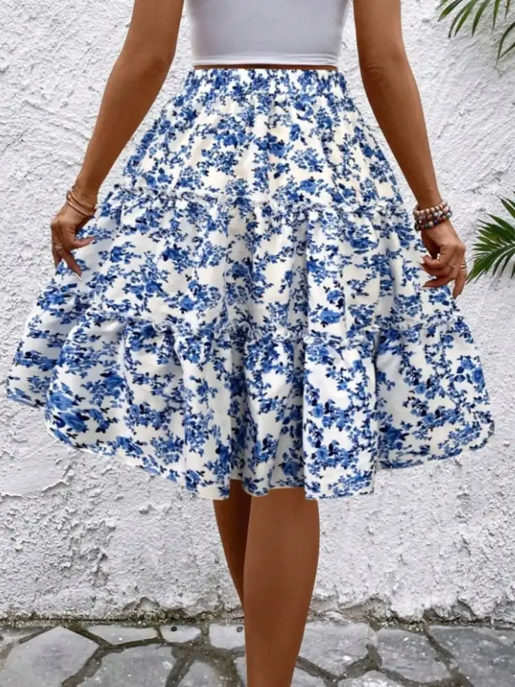 Floral Print Midi Skirt