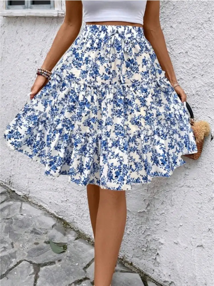 Floral Print Midi Skirt