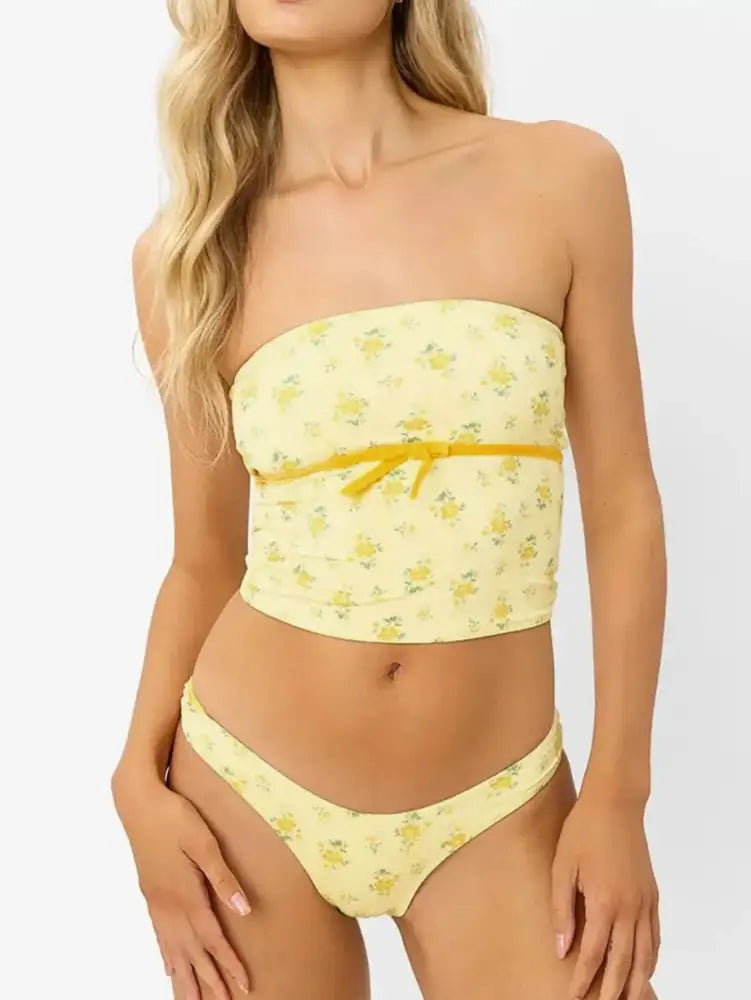 Floral Tube Top and Bottom Set