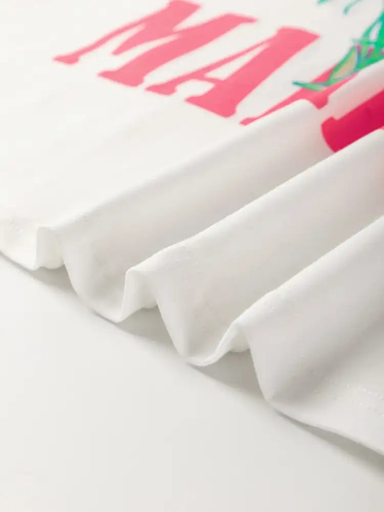 FLOWER MARKET Graphic Round Neck T Shirt