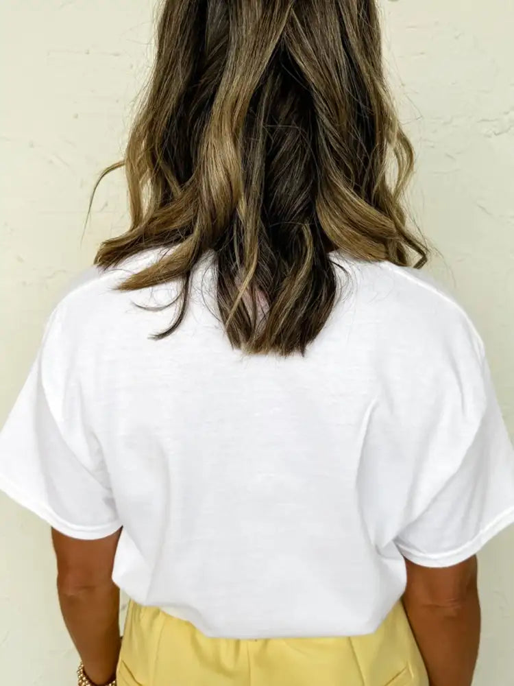 FLOWER MARKET Graphic Round Neck T Shirt