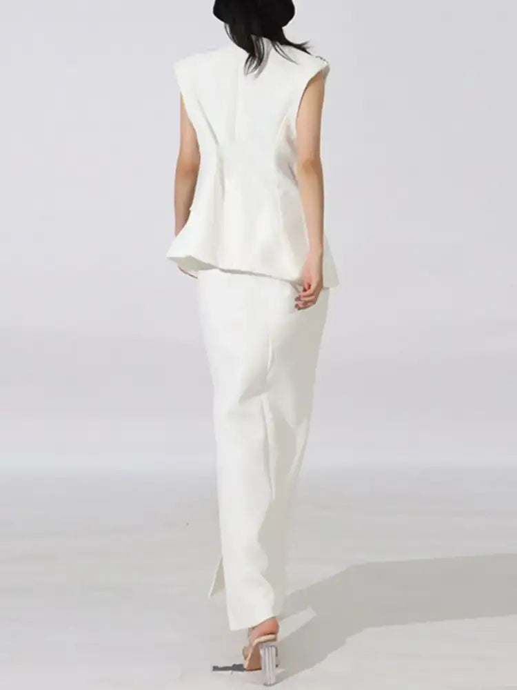 Flower Sleeveless Vest and Skirt Set