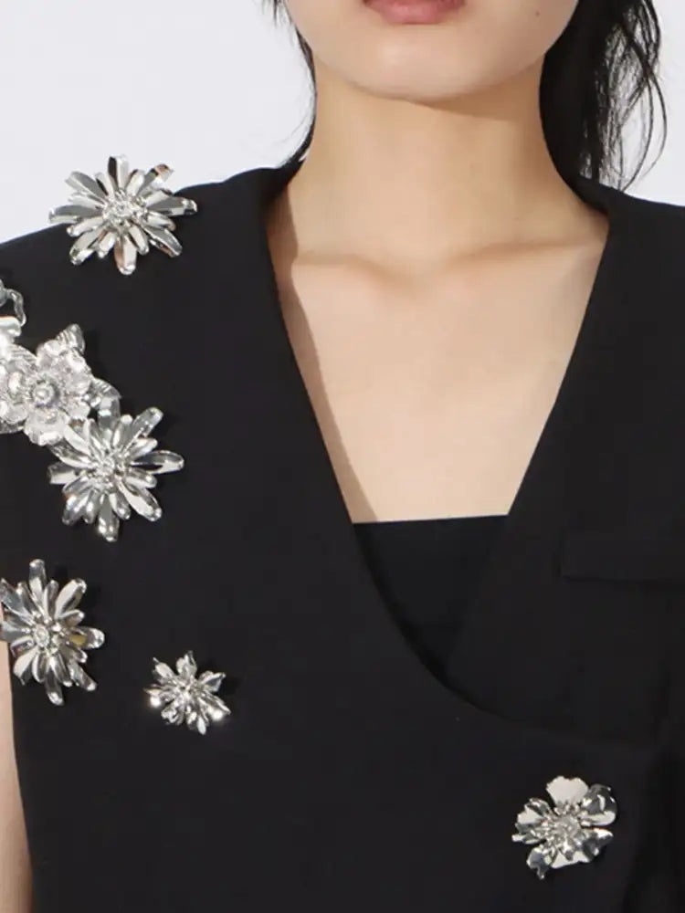 Flower Sleeveless Vest and Skirt Set