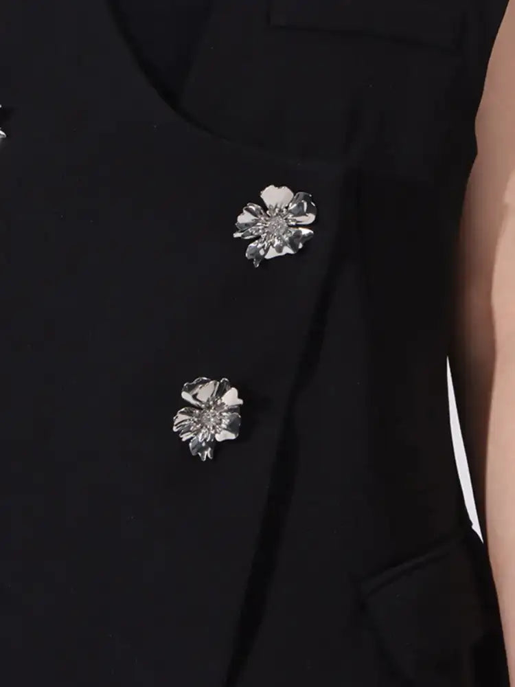 Flower Sleeveless Vest and Skirt Set