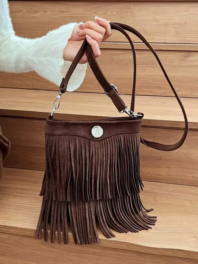 Fringe Adjustable Strap Crossbody Bag